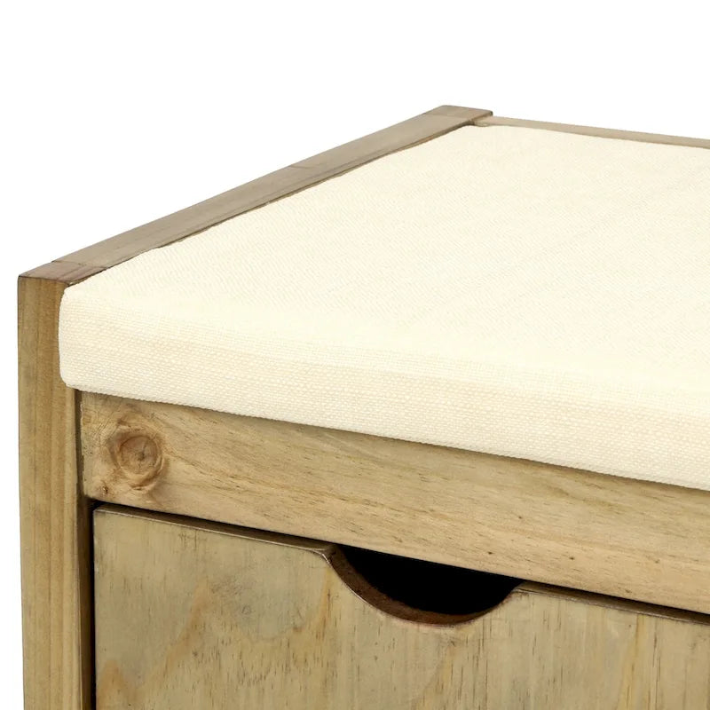 Panca contenitore con cuscino rimovibile e 3 vani portaoggetti con chiusura a ribalta