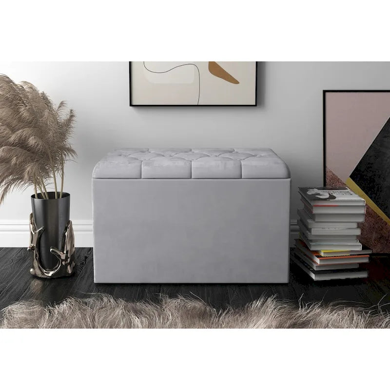 Upholestered Flip Top Storage Bench