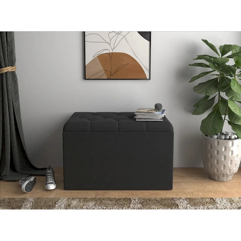 Upholestered Flip Top Storage Bench