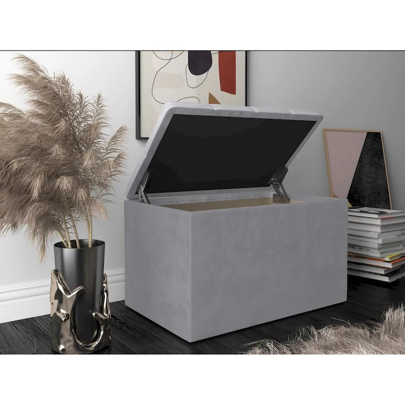 Upholestered Flip Top Storage Bench
