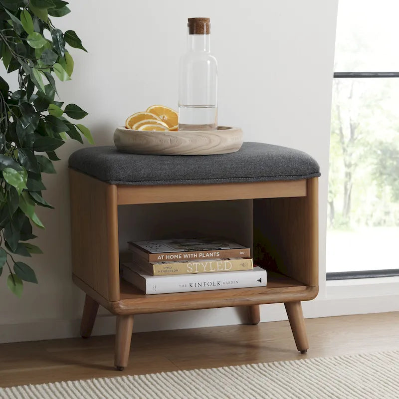 Open Shelf Bench W/ Cushion - 20 W x 15 D x 18 H