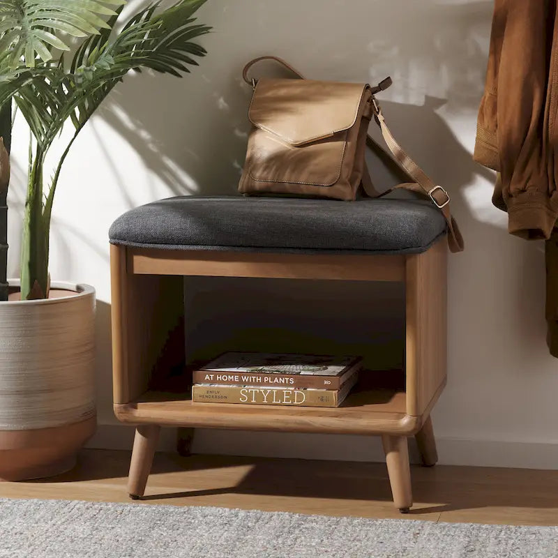 Open Shelf Bench W/ Cushion - 20 W x 15 D x 18 H