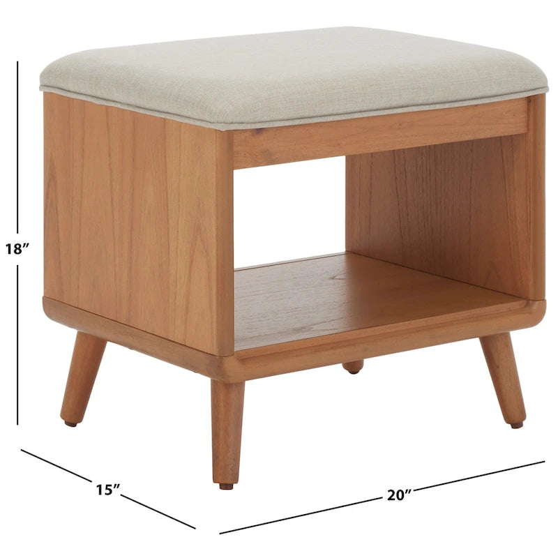 Open Shelf Bench W/ Cushion - 20 W x 15 D x 18 H