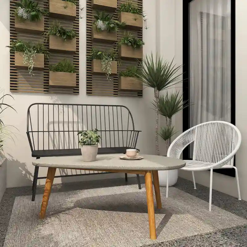 Iron Traditional Outdoor Bench 38 x 48 x 19