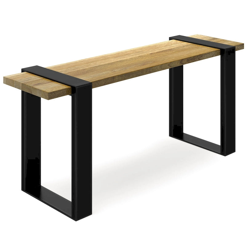 SOLID MANGO WOOD 42 inch Wide Industrial Contemporary Bench in Natural - 42 Inches wide