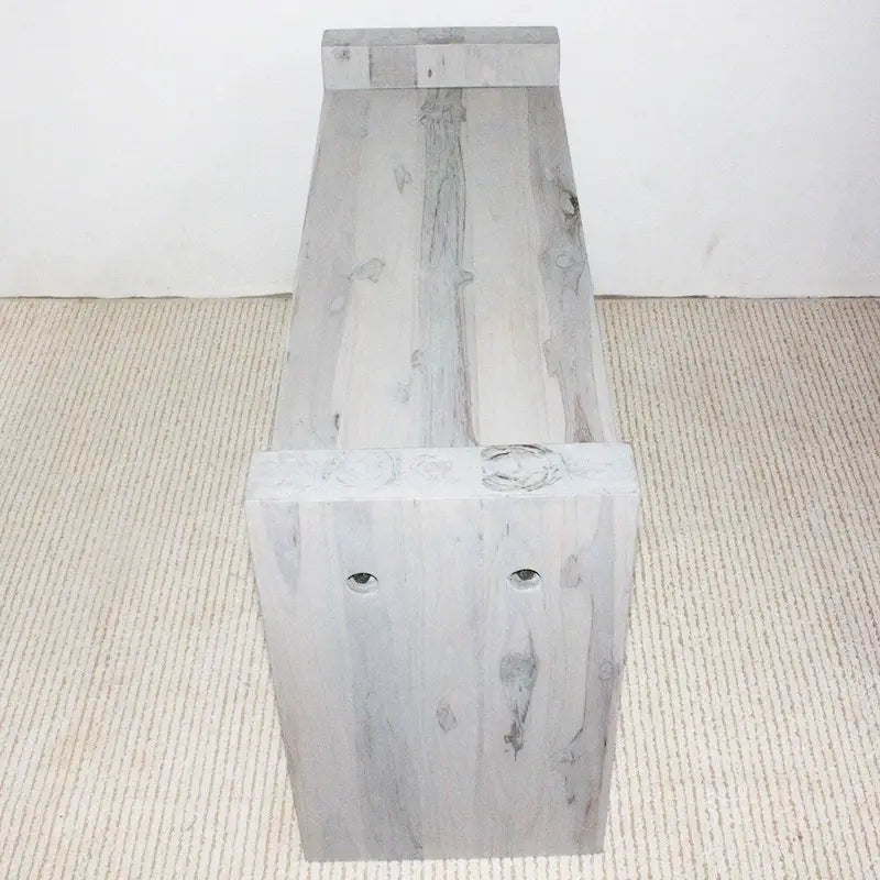 ? Teak Block Bench 36 x 12.5 x 20.5 inch High KD Grey Oil - 36 x 12.5 x 20.5