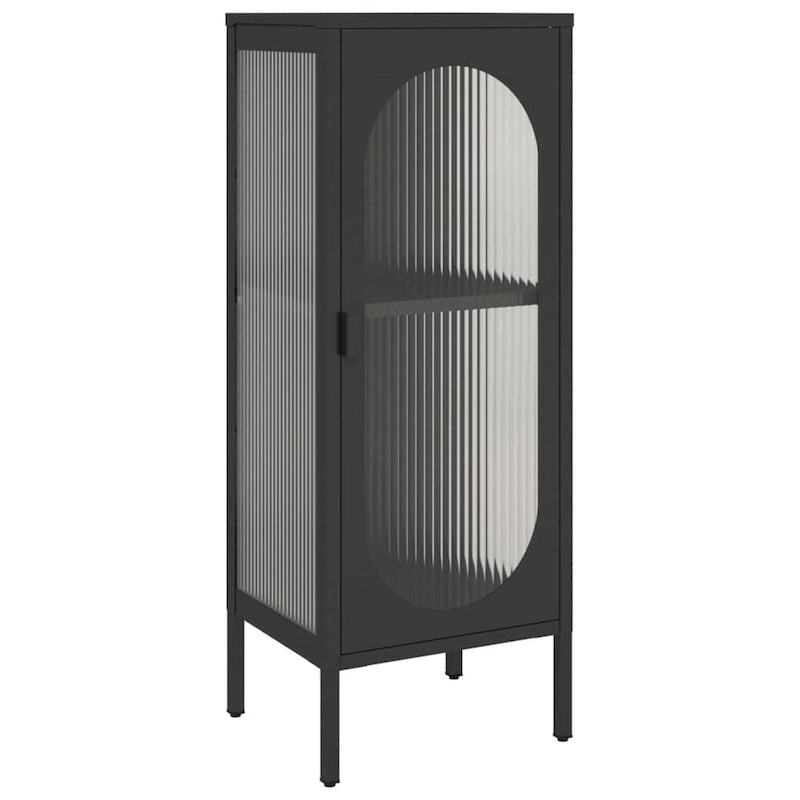 Credenza nera 15.7x13.8x41.3 in vetro e acciaio - 15.7 x 13.8 x 41.3