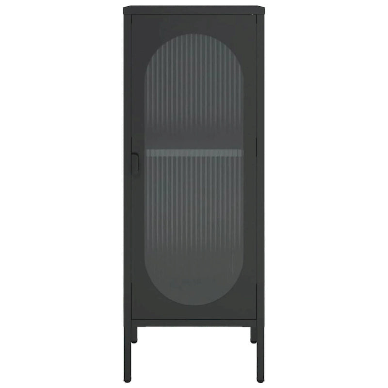 Sideboard Black 15.7x13.8x41.3 Glass and Steel - 15.7 x 13.8 x 41.3
