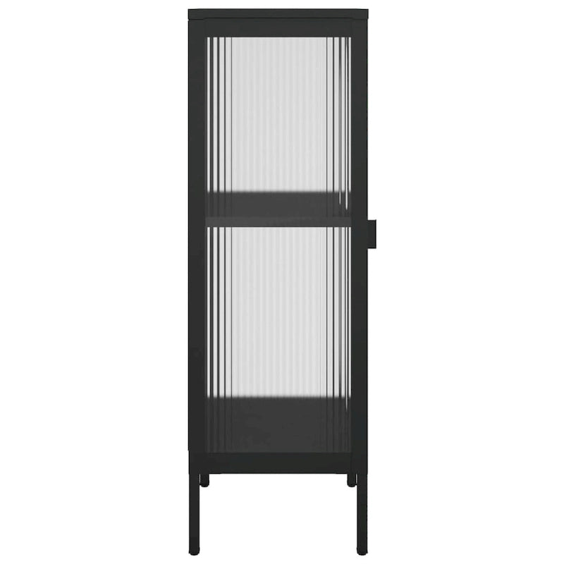 Sideboard Black 15.7x13.8x41.3 Glass and Steel - 15.7 x 13.8 x 41.3