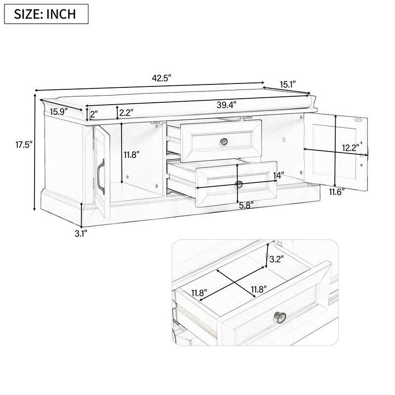 Schuhschrank-Aufbewahrungsbank