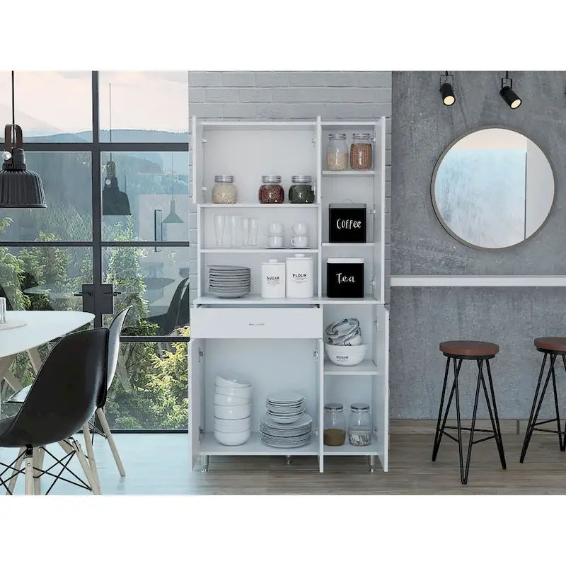 Dispensa da cucina per cucina, sala da pranzo e soggiorno, bianca