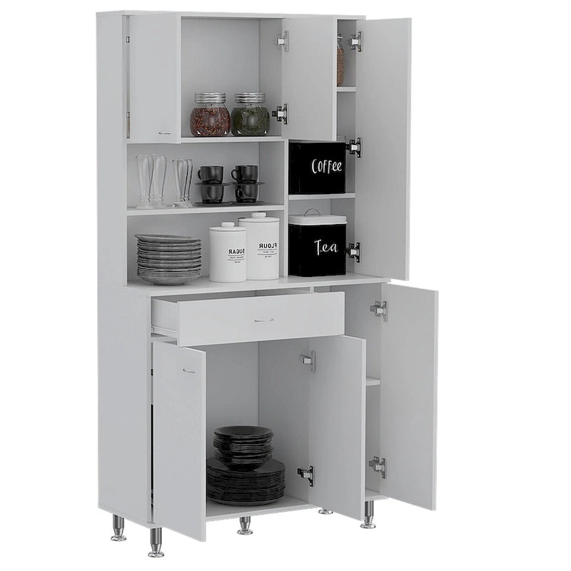 Küchenvorratsschrank für Küche, Esszimmer und Wohnzimmer, Weiß