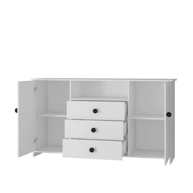 White 30 in. H Storage Cabinet with Adjustable Shelves