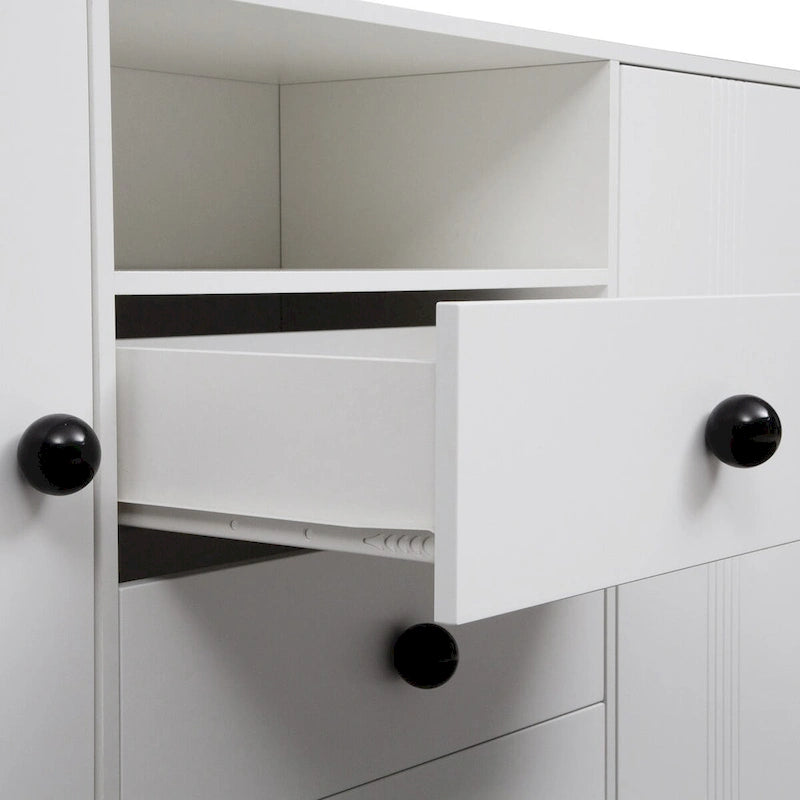 White 30 in. H Storage Cabinet with Adjustable Shelves