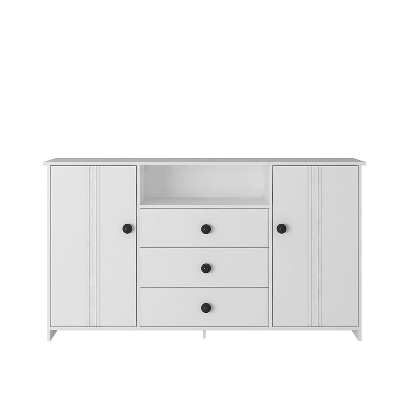 White 30 in. H Storage Cabinet with Adjustable Shelves