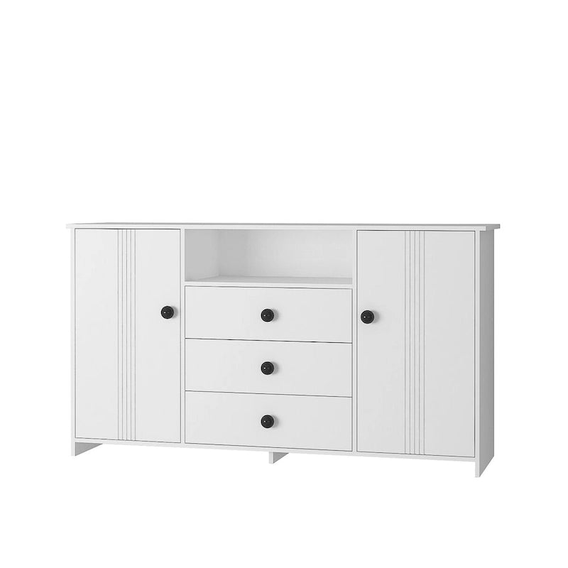 White 30 in. H Storage Cabinet with Adjustable Shelves