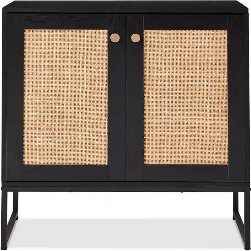 Rattan-Aufbewahrungsschrank mit 2 Türen - 15D x 31.5W x 32.5H
