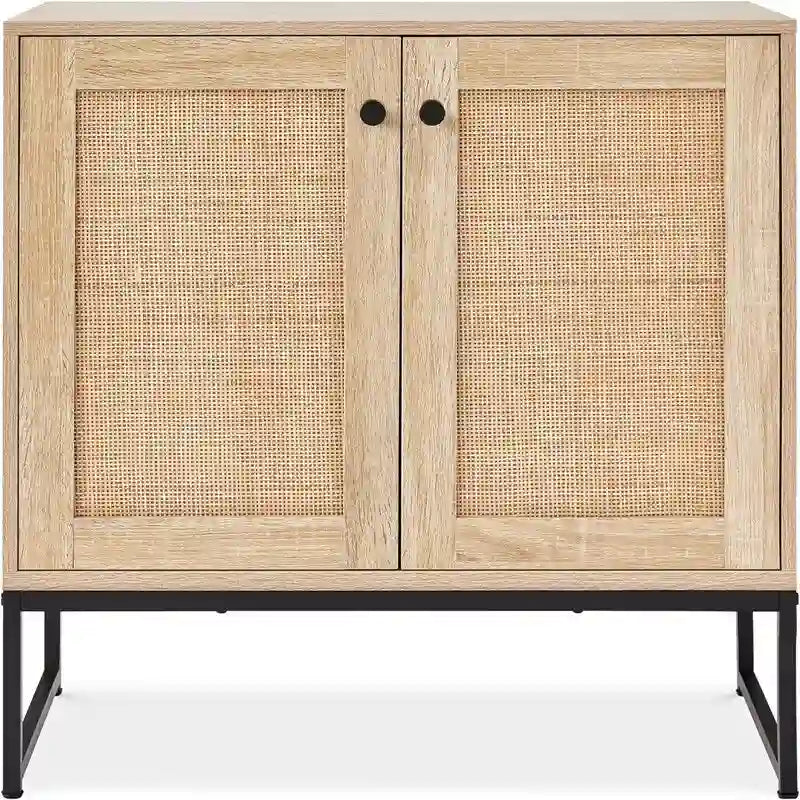 Rattan-Aufbewahrungsschrank mit 2 Türen - 15D x 31.5W x 32.5H