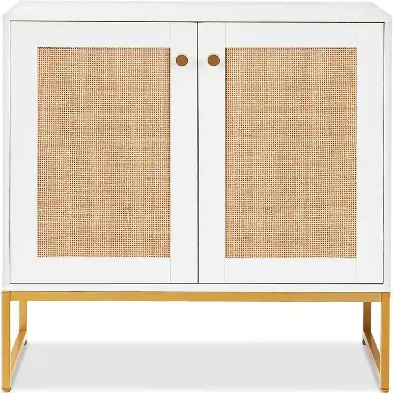 Rattan-Aufbewahrungsschrank mit 2 Türen - 15D x 31.5W x 32.5H