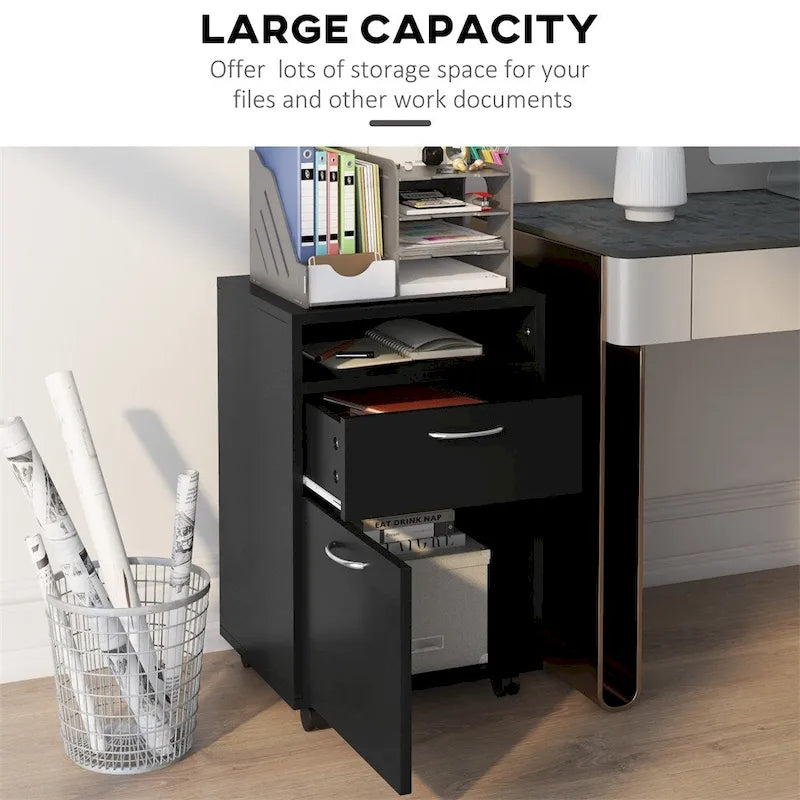 Mobile contenitore organizzatore con cassetto, supporto per stampante con ruote