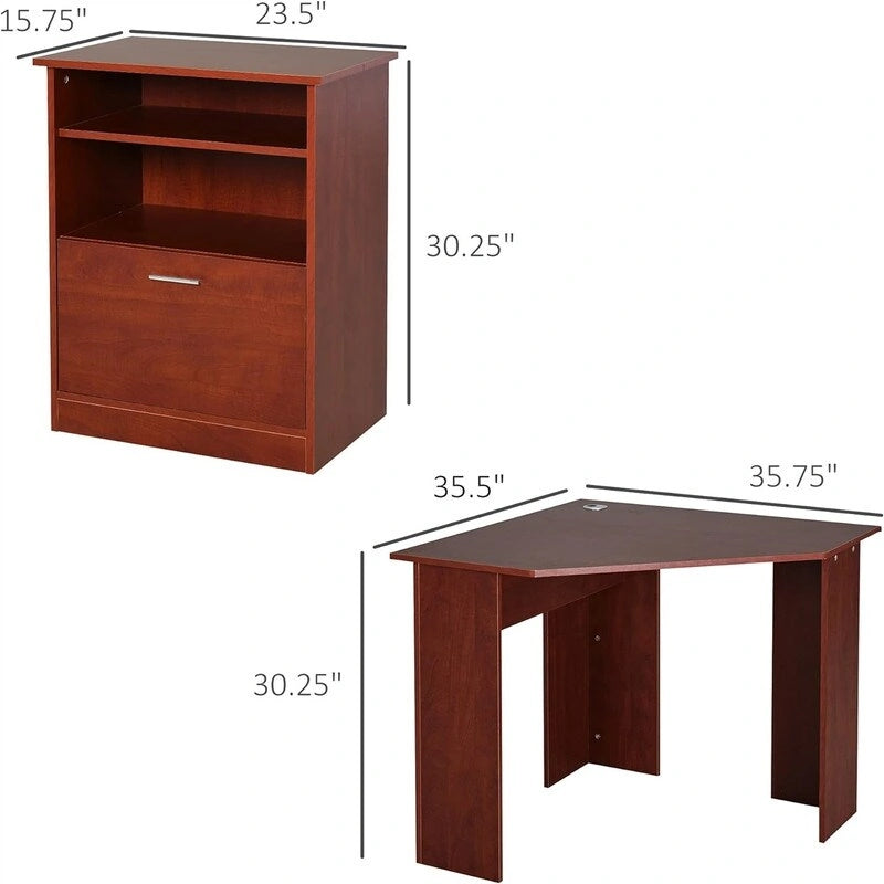 Computertisch mit Druckerschrank