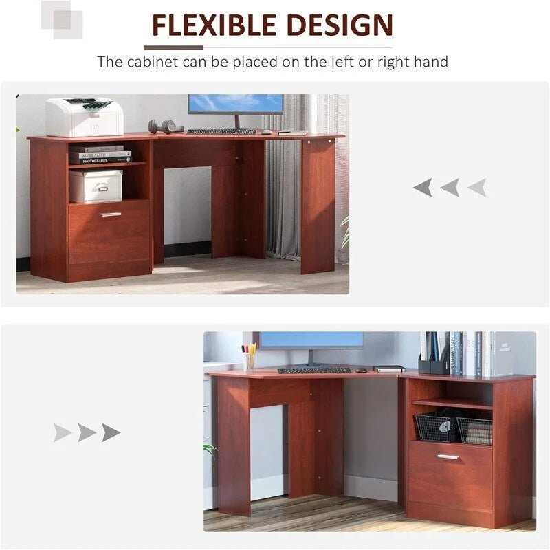 Computer Desk with Printer Cabinet