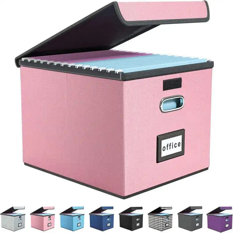 Collapsible File Storage Organizer Box - 14.9L x 12.7W x 10.8H