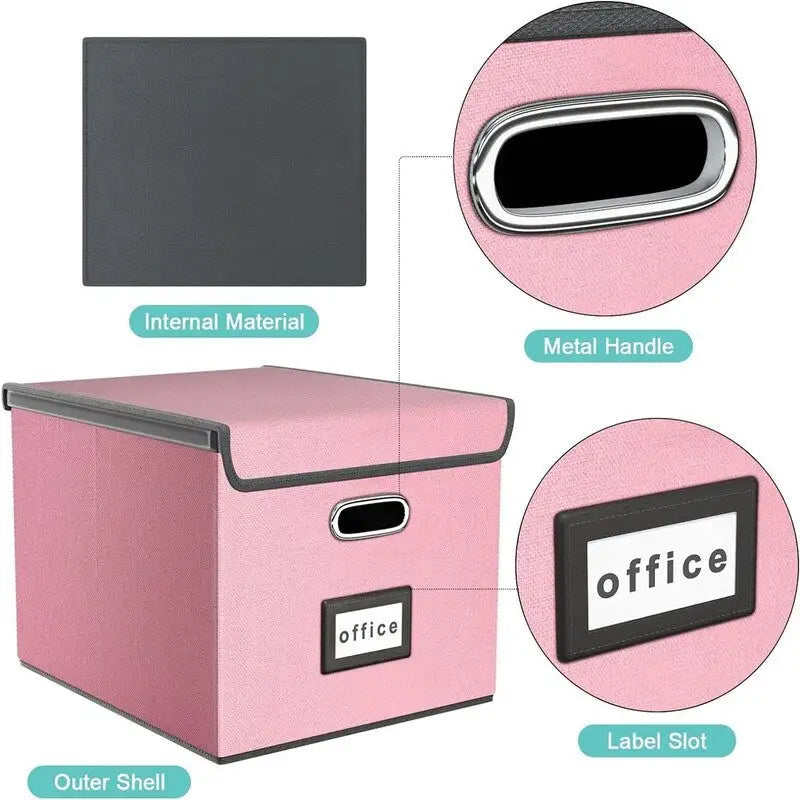 Scatola organizer pieghevole per documenti - 14.9L x 12.7W x 10.8H