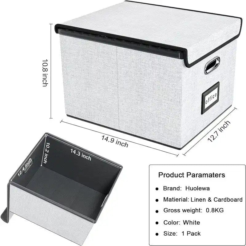 Scatola organizer pieghevole per documenti - 14.9L x 12.7W x 10.8H