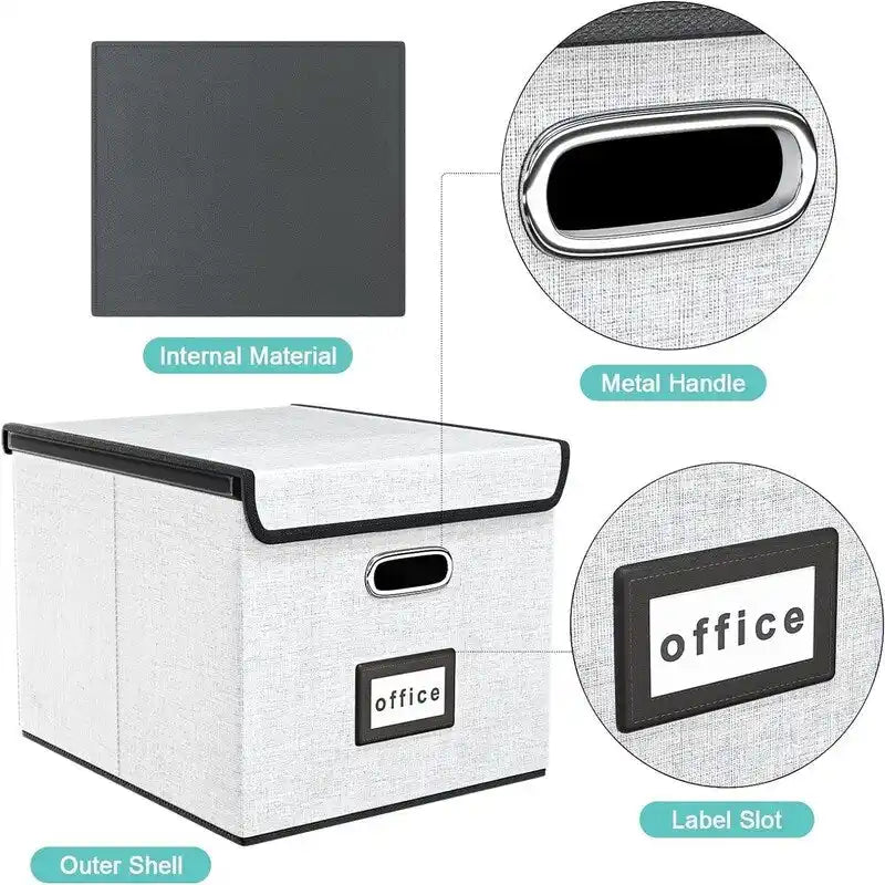 Scatola organizer pieghevole per documenti - 14.9L x 12.7W x 10.8H