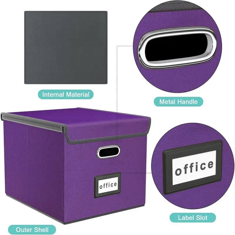 Scatola organizer pieghevole per documenti - 14.9L x 12.7W x 10.8H