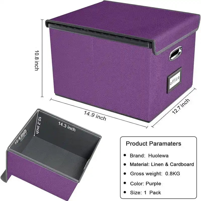Scatola organizer pieghevole per documenti - 14.9L x 12.7W x 10.8H