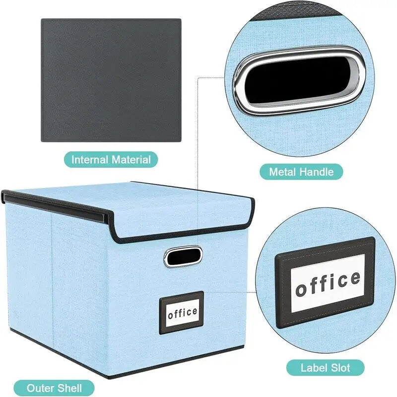 Scatola organizer pieghevole per documenti - 14.9L x 12.7W x 10.8H