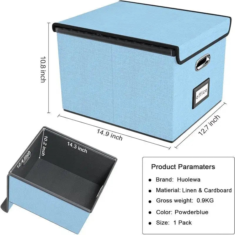 Scatola organizer pieghevole per documenti - 14.9L x 12.7W x 10.8H