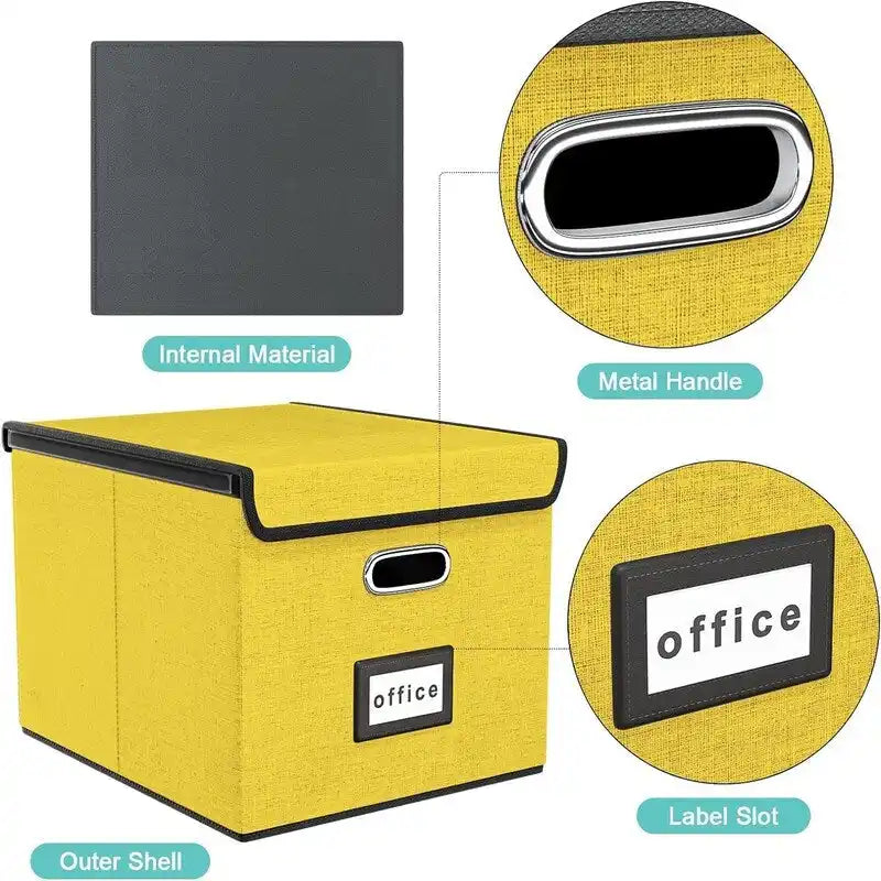 Scatola organizer pieghevole per documenti - 14.9L x 12.7W x 10.8H