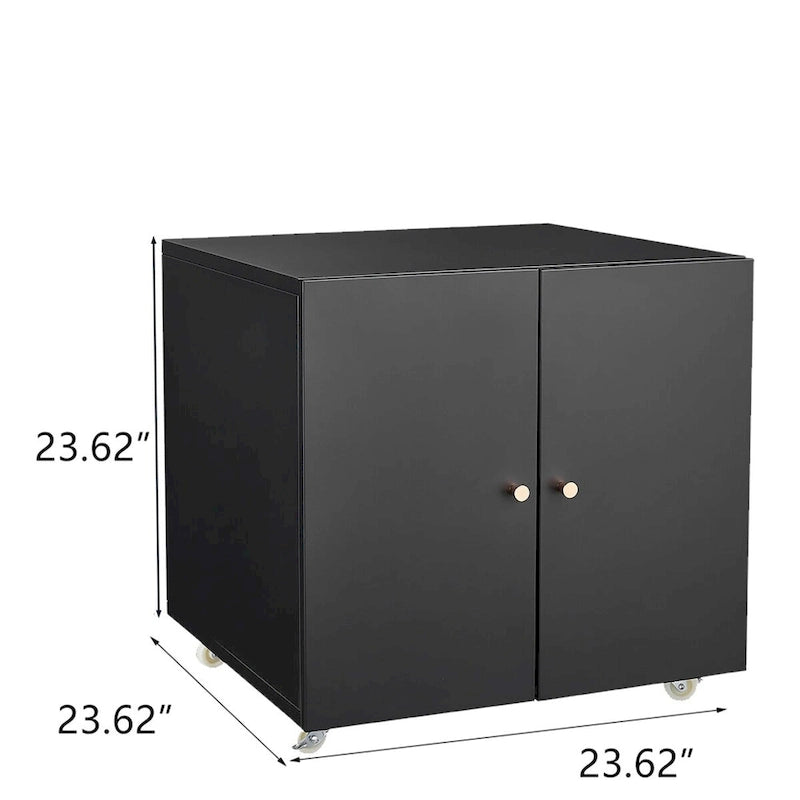 Büromöbel-Kopiererschrank mit 2 Türen, mobiler Stahlunterbau
