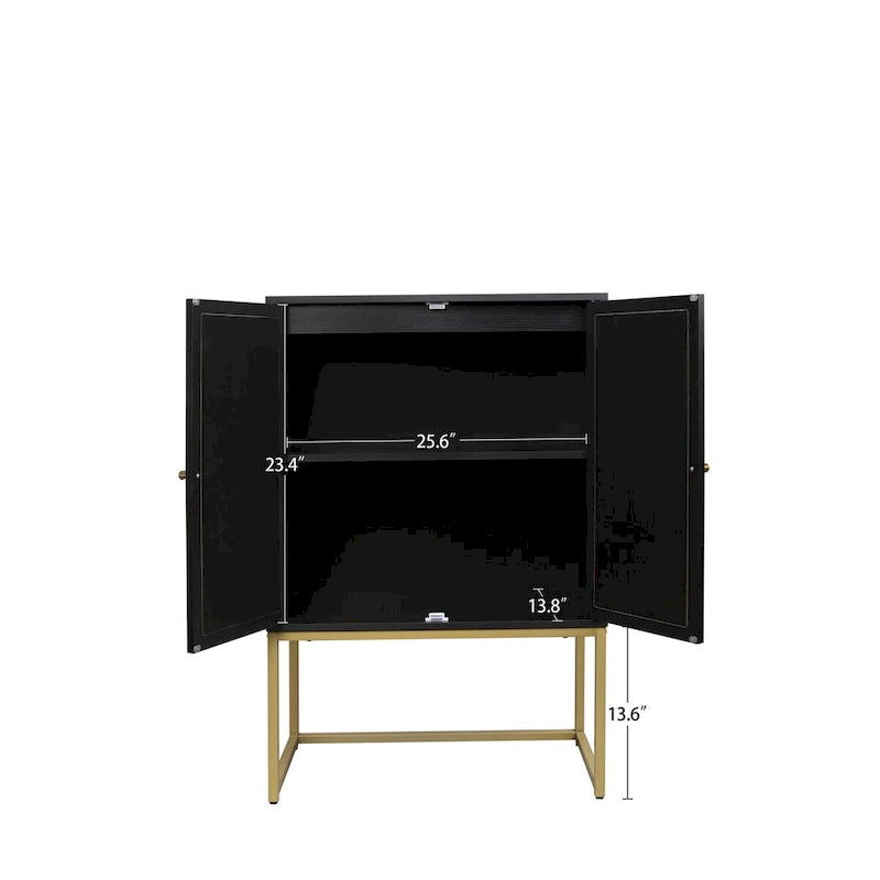 Armadietto alto a 2 ante, rattan naturale, ripiano regolabile integrato, mobile indipendente