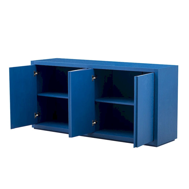 Caratteristiche distintive di una credenza a quattro ante con impiallacciatura in frassino, adatta per corridoio, ingresso e soggiorno