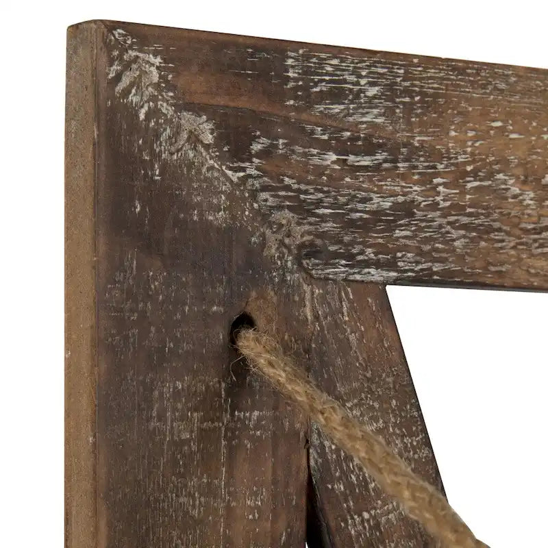 Porte-documents mural suspendu en bois style maison de campagne à 3 pochettes