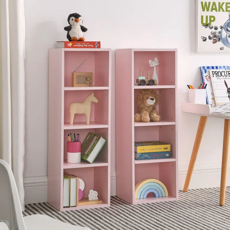Tour multimédia à 8 niveaux, armoire de rangement étroite avec étagères réglables