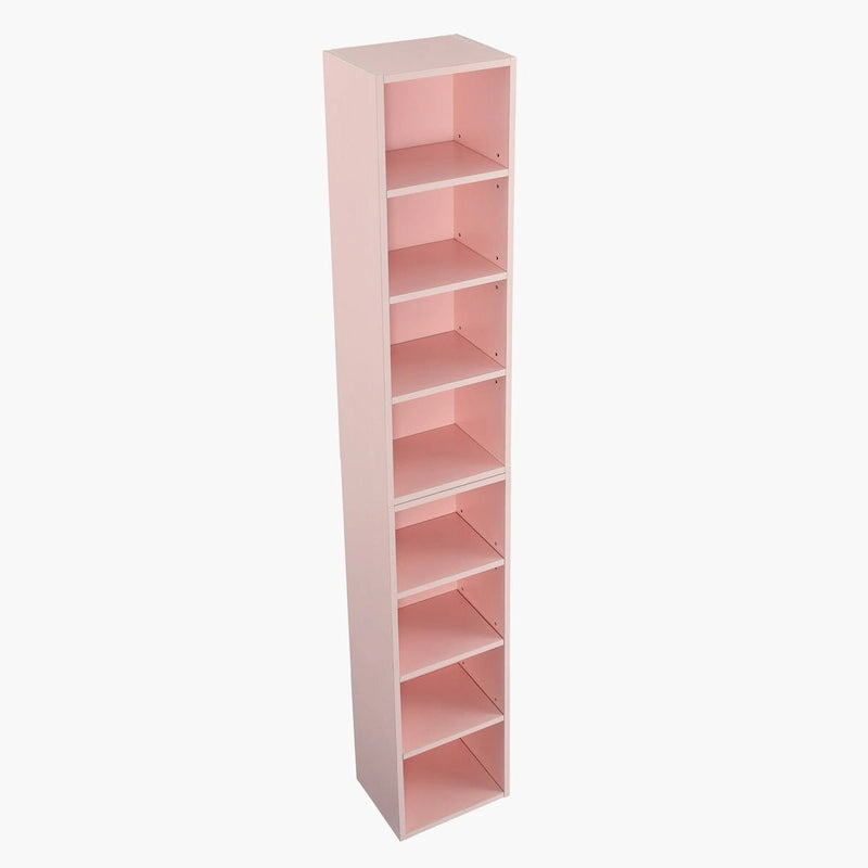 Tour multimédia à 8 niveaux, armoire de rangement étroite avec étagères réglables