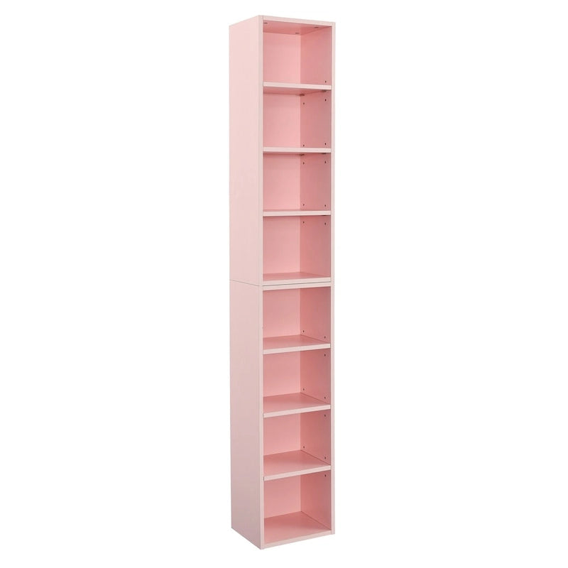 Tour multimédia à 8 niveaux, armoire de rangement étroite avec étagères réglables