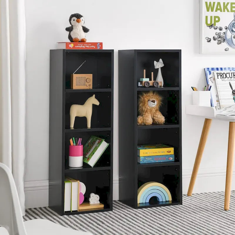 Tour multimédia à 8 niveaux, armoire de rangement étroite avec étagères réglables