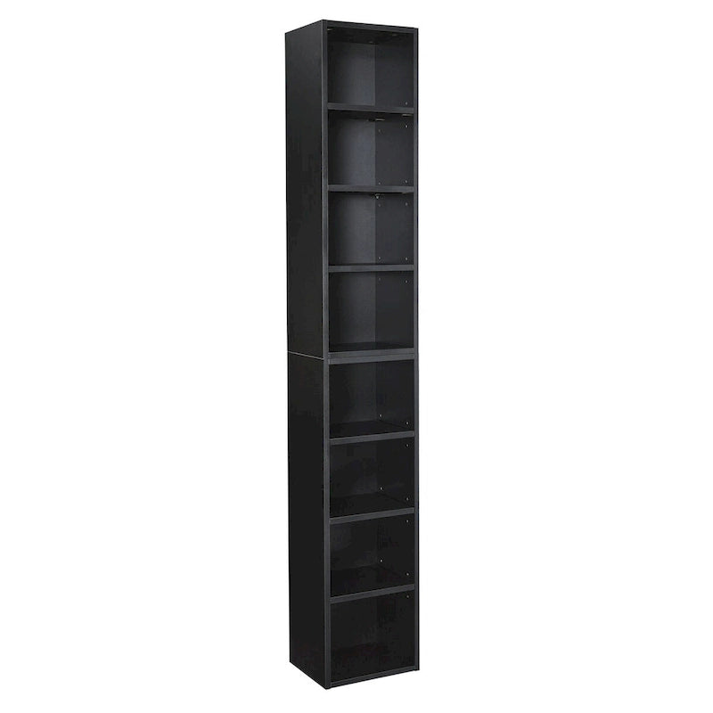 Tour multimédia à 8 niveaux, armoire de rangement étroite avec étagères réglables
