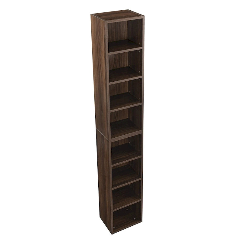 Tour multimédia à 8 niveaux, armoire de rangement étroite avec étagères réglables