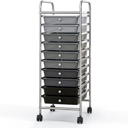 10 Drawer Rolling Storage Cart - 15D x 13W x 34H