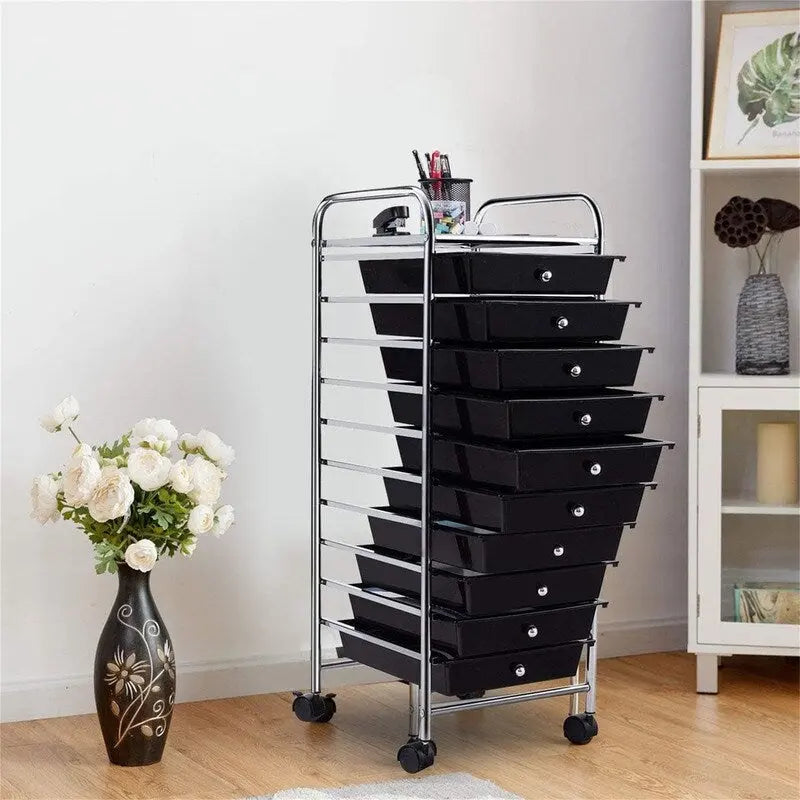 10 Drawer Rolling Storage Cart - 15D x 13W x 34H