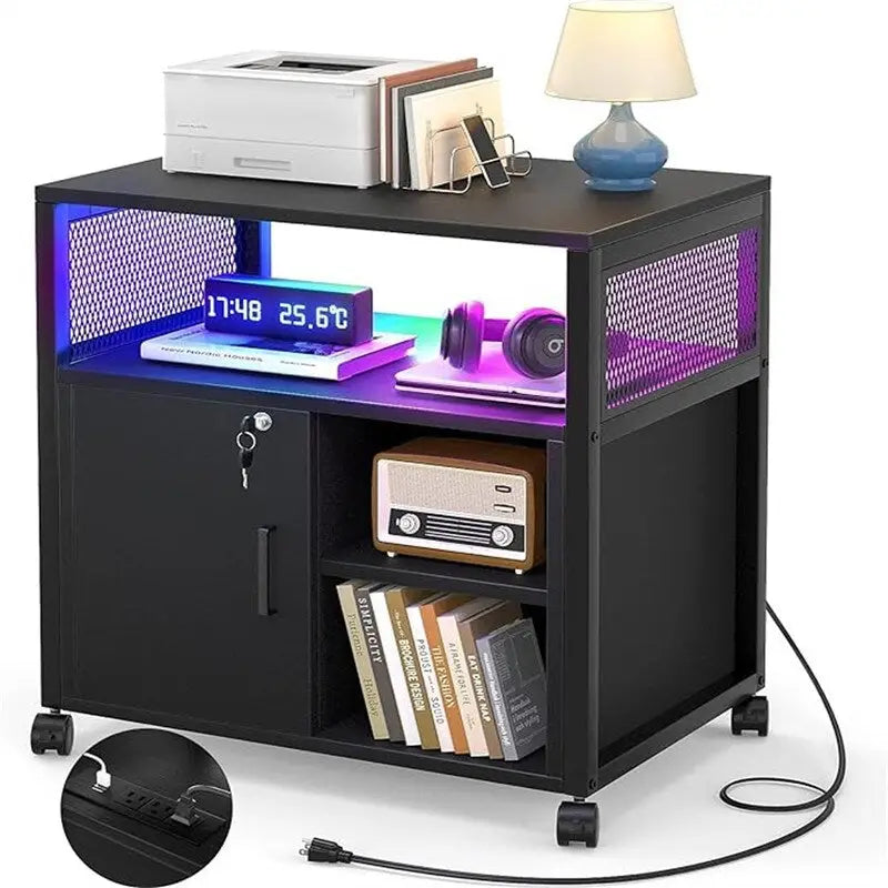 Druckerständer mit LED-Leuchten, - 23.6D x 17.2W x 26H