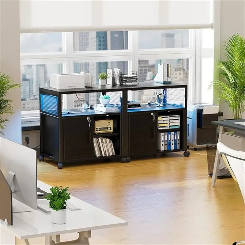 Druckerständer mit LED-Leuchten, - 23.6D x 17.2W x 26H