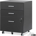 Holz-Aktenschrank mit 3 Schubladen - 15.75D x 17.7W x 25.6H